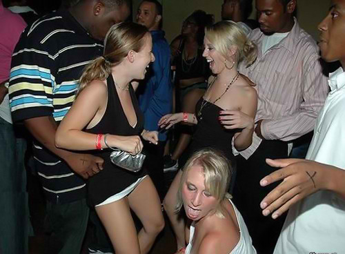 Interracial party sex in college
