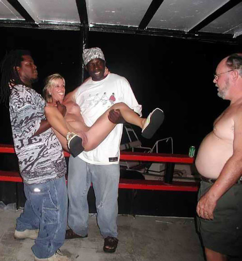 White girl interracial gang bang - Love to turn out my little blond wife to these guys for training!