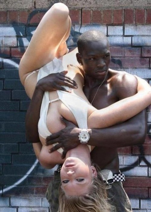 Strong black guy and white slut