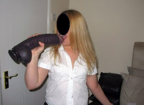 Wife Big Black Dildo - Blond chick trains on black dildo - Amateur Interracial Porn