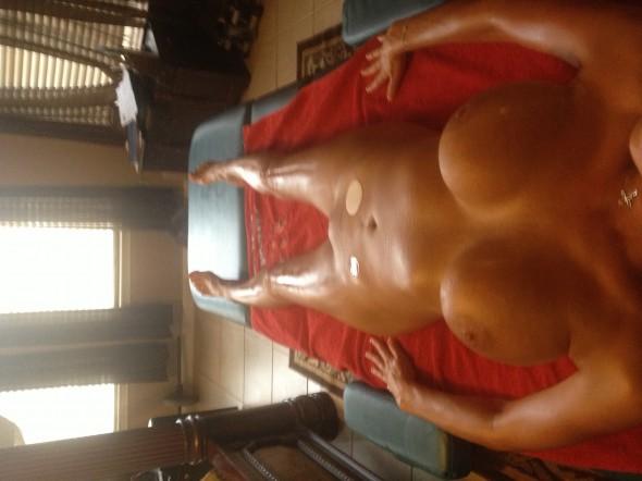 Wife before and during massage