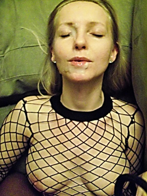 White wife loves her black dick and white cum facial White wife loves her black dick and white cum facial